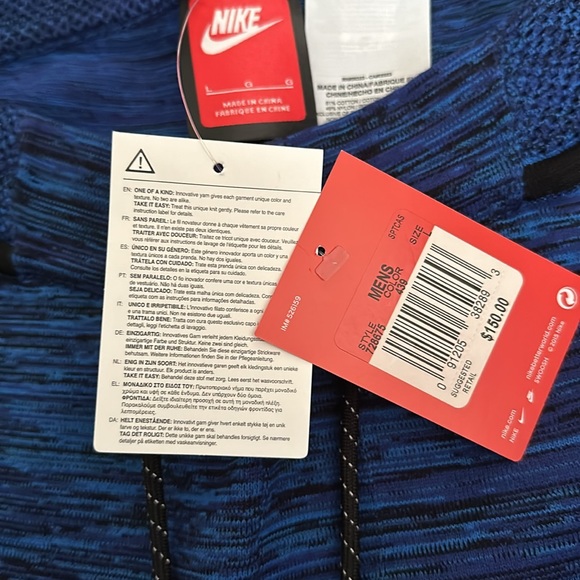 Nike knit yarn shorts cotton nylon tech fleece mens blue athletic new with tags - Picture 5 of 5